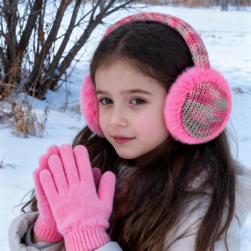 EDCYF Kids Knit EarMuffs Plush Warm Ear Muffs Winter Cold Weather Ear Warmer for Boys Girls - Image 2